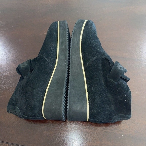 Silent D Anthropologie Cowboy Buckle Bootie Black Suede Boots 37 Platform US 6.5 - Picture 8 of 16